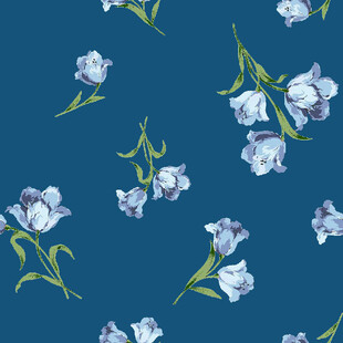 蓝色背景花朵图案设计