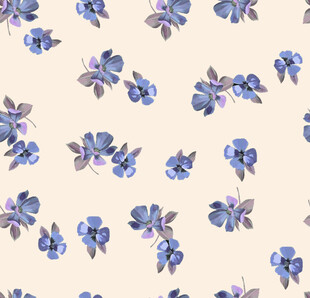 蓝色小花无缝图案背景