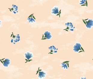 淡粉背景蓝色小花图案