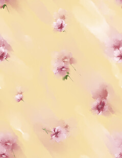 淡黄色背景上的粉色小花