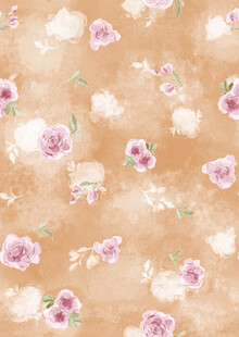 淡粉花朵米色背景图案