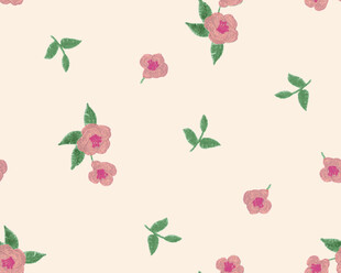 粉色玫瑰花卉无缝图案