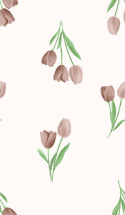 水彩郁金香花卉无缝图案