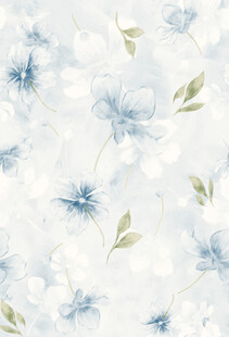 蓝白花卉图案布料纹理
