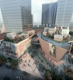 现代城市繁华商业街区办公建景观