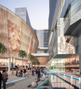 现代繁华商业街区商业建筑效果图