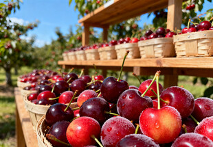 果园里丰收的樱桃