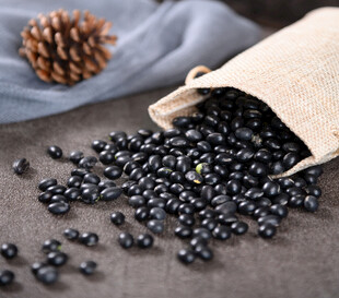 散落的黑豆与松果场景