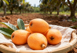 竹篮中的枇杷果实