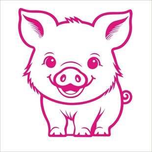 可爱粉色小猪卡通形象