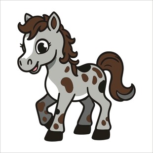 可爱斑点小马卡通形象