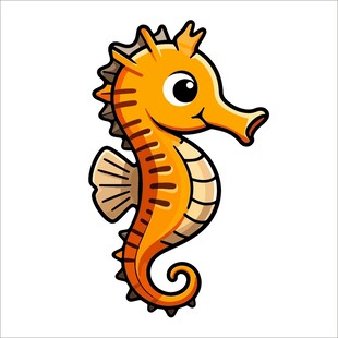 可爱卡通海马形象