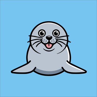 可爱海豹卡通形象