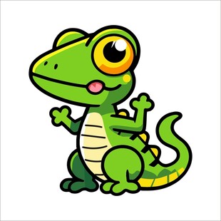 可爱卡通小鳄鱼形象
