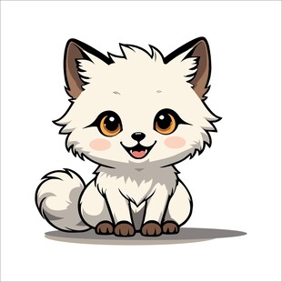 可爱白狐卡通形象