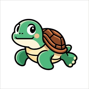 可爱卡通小乌龟形象