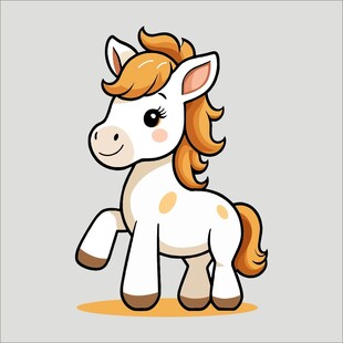 可爱小马卡通形象
