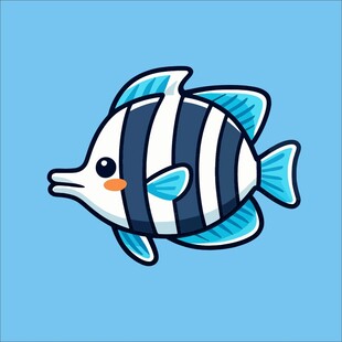 条纹小鱼卡通形象