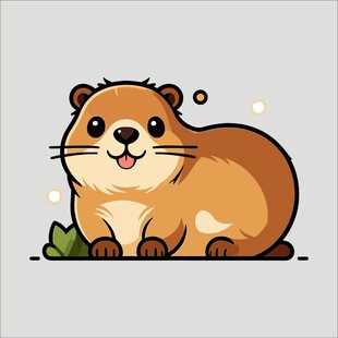 可爱水獭卡通形象