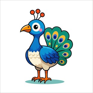 可爱卡通孔雀形象