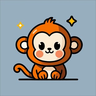 可爱小猴子卡通形象