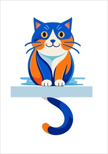 可爱猫咪坐于平台上