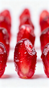 晶莹饱满的新鲜石榴籽