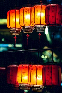古色古香红灯笼夜景