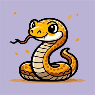 可爱卡通眼镜蛇形象
