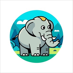 卡通大象插画