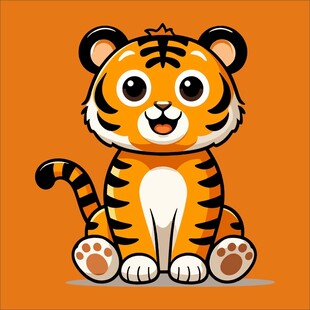 可爱卡通小老虎形象