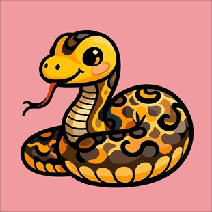 卡通眼镜蛇形象插画