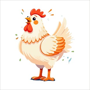 可爱卡通公鸡形象