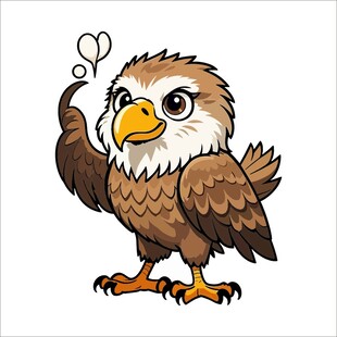 可爱卡通老鹰形象