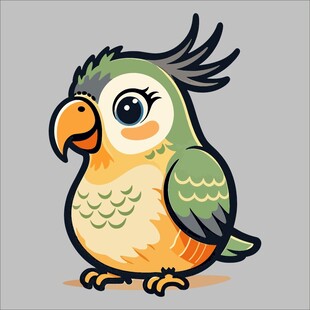 可爱卡通鹦鹉形象
