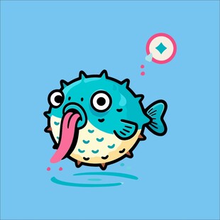 吐舌的可爱小刺豚