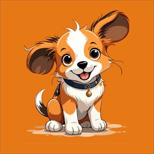 可爱柯基犬插画