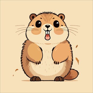 可爱土拨鼠吐舌卖萌