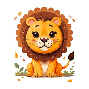可爱小狮子插画