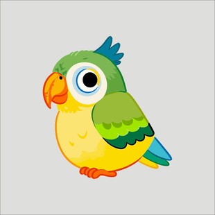 可爱卡通鹦鹉形象