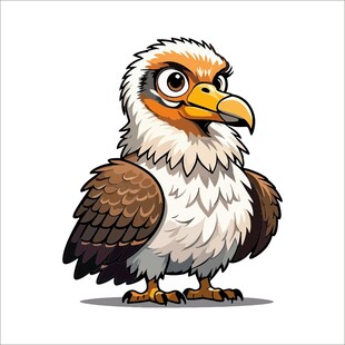 卡通风格站立的白头鹰