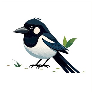 黑白相间的可爱小鸟