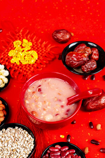喜庆腊八粥食材展示