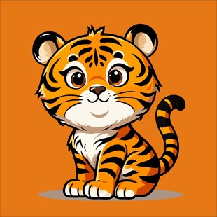 可爱小老虎插画