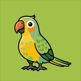 彩色鹦鹉卡通形象