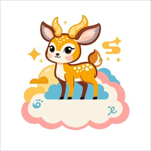 可爱小鹿云端闪耀