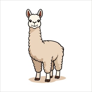 可爱卡通羊驼形象展示