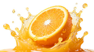 橙子汁水飞溅的瞬间