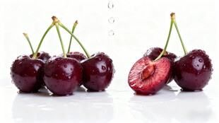 新鲜欲滴的多汁樱桃