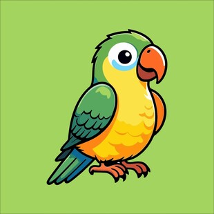 可爱卡通鹦鹉